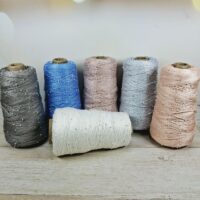 Пряжа бавовна з перлами 100г/400м бiлий 330г