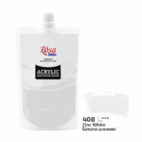 Фарба акрилова Rosa Studio 200мл 408 Білила цинкові