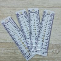 Лінійка для визначення розміру спиць та крючків, 14см, d 2-10мм, пластик, біла 57351