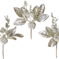 Декоротивный букетик, 11см, цвет - шампань глиттер 901-123,901-031