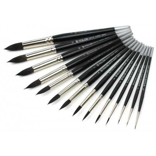 Пензлик натуральний білка круглий Rosa Сlassic Kolos 3049R №00