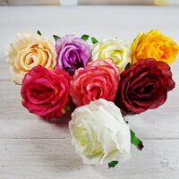 Бутон розы люкс 8см микс DJ-042