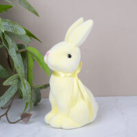 Статуетка Зайчик жовтий оксамит 14*7,5см 3213-5