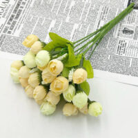 Букет Ранункулюс 2см 15шт 21см Молоко+беж