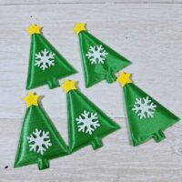 Декор текстильний Ялинка зелена трикутна 7см 185187