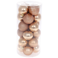 Набір ялинкових куль 6см, 24шт; колір - карамель, 12шт - перламутр по 6шт - гліттер, мат 147-545