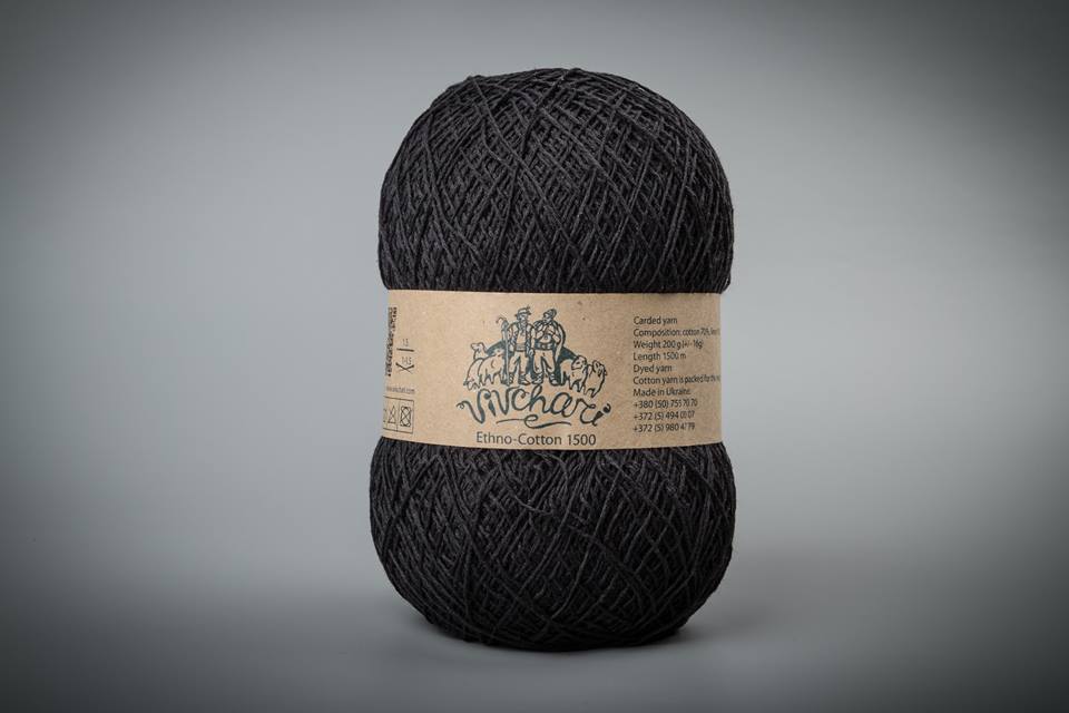 Вівчарі Етно-Котон (Vivchari Ethno-Cotton) 200г/1500м 112 чорний