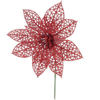Декоративный ажурный цветок 15см, цвет - красный 128-013