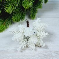 Декоративні міні-шишки 12шт 12см білий 839-233