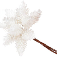 Декоративні міні-шишки 12шт у пучку, 12см, колір - білий 839-233