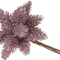 Декоративні міні-шишки 12шт в пучку, 12см, колір - рожевий 839-237