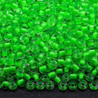 Бісер 08756 Preсiosa 10/0 зелений кристальний з неоновим отвором 25г