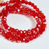 Скло 4мм 110-115шт з переливом світлий червоний прозорий 04037-1ab