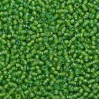 Бісер 55438 Preciosa 10/0 зелений прозорий з білим 25г