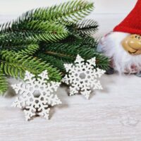 Новорічний декор Сніжинка біла ажурна 6,0см ПА-НИ-117