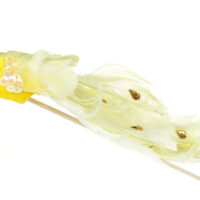 Декоративний птах Павич 22см жовтий 117-583