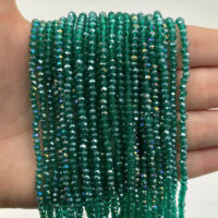 Намистини Рондель 2,5*3мм 170шт Смарагдовий з боком АВ БХ252