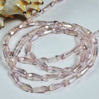 Скло крапля 4*9мм 65-68шт з переливом рожева прозора 36836