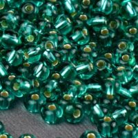 Бісер 67210 Preciosa 10/0 смарагдовий з жовтою серединкою 25г
