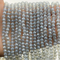 Намистини Рондель 6*4мм 85шт Сiрий прозорий БХ391