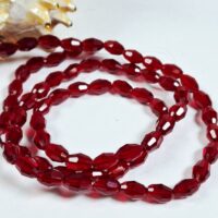 Скло крапля 6*8мм 60-65шт темно червона прозора d68039