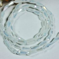 Скло крапля 4*9мм 65-68шт з переливом бiла матова прозора 36834