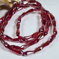 Скло крапля 4*9мм 65-68шт з переливом червона прозора 36838