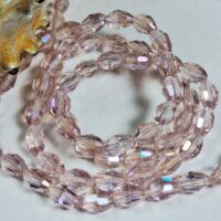 Скло крапля 4*6мм 60-63шт рожевий з переливом d46029-1ab