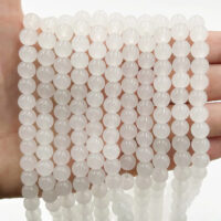 Намистини скляні 8мм 70шт Бiлий ЕД210