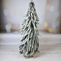 Ялинка декоративна засніжена на дерев'яній підставці 52см 122-128