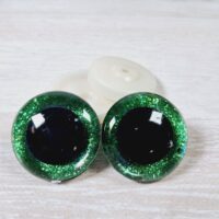 Очі круглі блискучий кант 40мм зелені 1пара ГВ0040б05