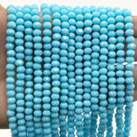 Намистини Рондель 6*4мм 85шт Блакитний непрозорий БХ398