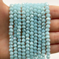 Намистини Рондель 6*4мм 85шт Аквамарин нiжний непрозорий БХ403