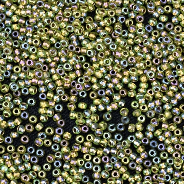 Бісер 59229 Preciosa 10/0 оливковий кристальний фарбований всередині райдужний 25г