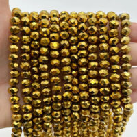 Намистини Рондель 8*6мм 70шт Золотий гальванiка непрозорий БХ431