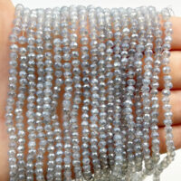 Намистини Рондель 4*3мм 110шт Сірий напiвпрозорий БХ321