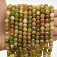 Намистини зі скла Крижані Кракле 8мм 100шт Темний мiкс ЕД394