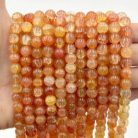 Намистини зі скла Крижані Кракле 8мм 100шт Помаранчевий ЕД404