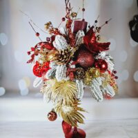 Новорічна композиція "Різдвяна елегантність" золото 35см