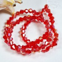 Біконус 4мм 78-82шт з переливом темно-червоний матовий b4082ab