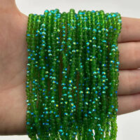 Намистини Рондель 2,5*3мм 170шт Зелений з АБ боком БХ241