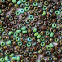 Бісер 69930 Preciosa 10/0 салатовий мармур 25г