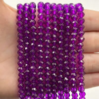 Намистини Рондель 6*4мм 85шт Фуксiя прозорий БХ332