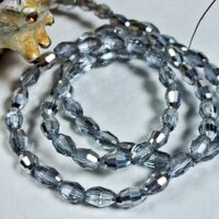 Скло крапля 4*6мм 60-63шт димчата сiра d46307