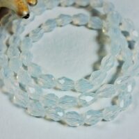 Скло крапля 4*6мм 60-63шт з переливом матово-прозора бiла d46042ab