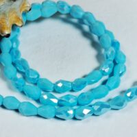 Скло крапля 4*6мм 60-63шт з переливом блакитна матова d46072ab