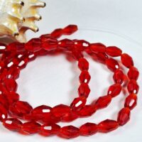 Скло крапля 4*6мм 60-63шт червона прозора d46038