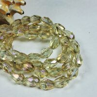 Скло крапля 4*6мм 60-63шт з переливом темний лимон d46309