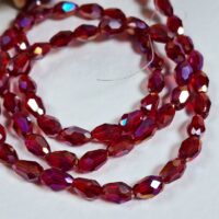 Скло крапля 4*6мм 63-65шт темно-червона матова d46082