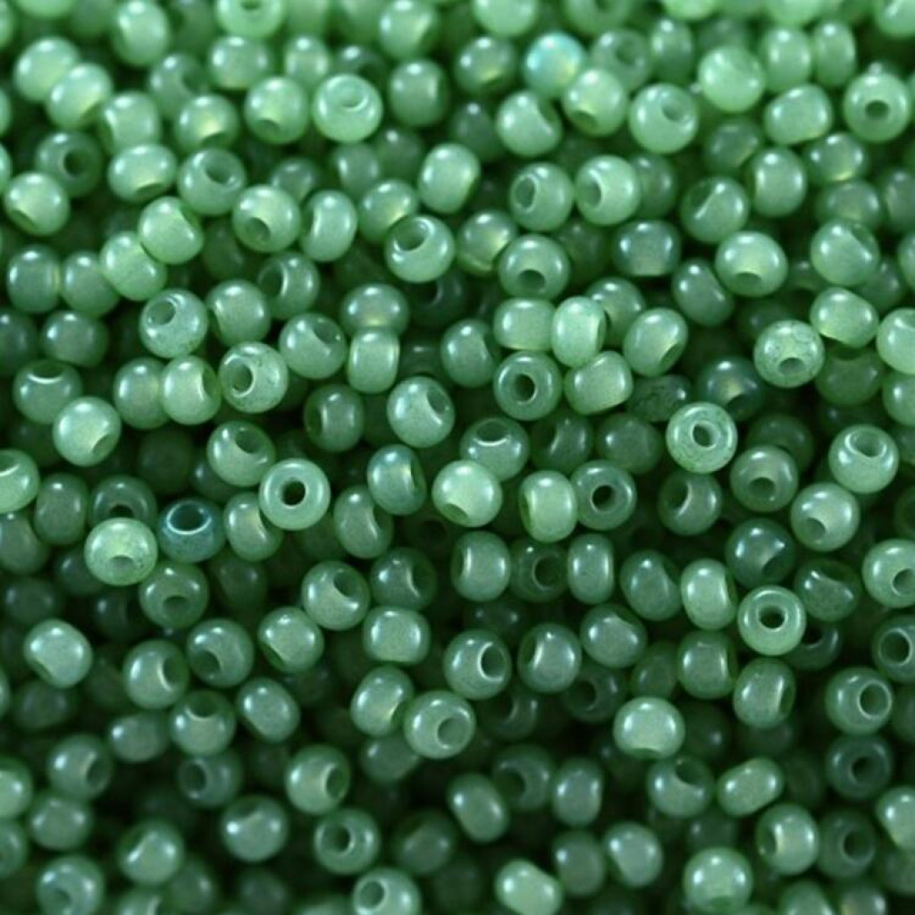 Бісер 02663 Preсiosa 10/0 зелений непрозорий алебастровий 25г